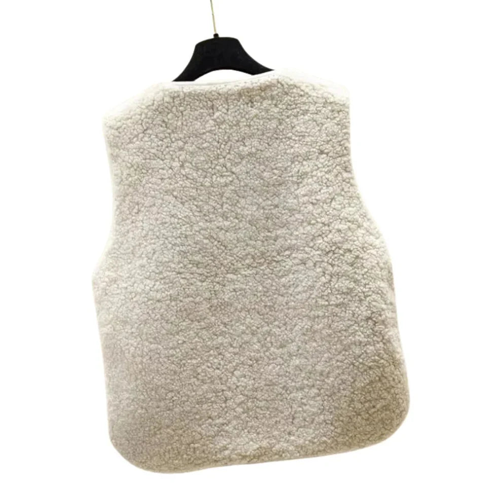 Women’s oversized teddy fleece vest – women
