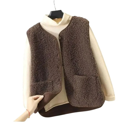 Women’s oversized teddy fleece vest – women
