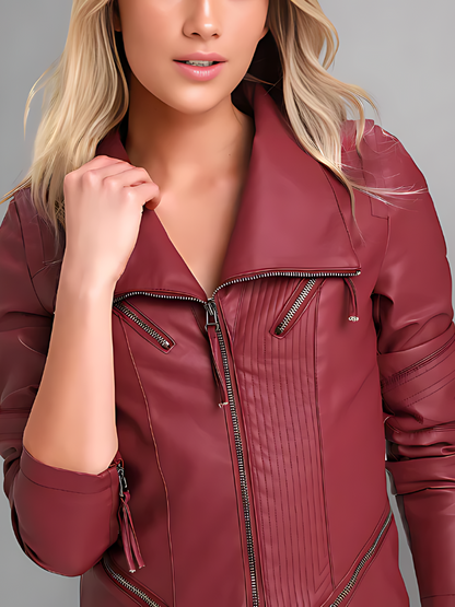 Up on a Tuesday Camel Vegan Leather Jacket for Women