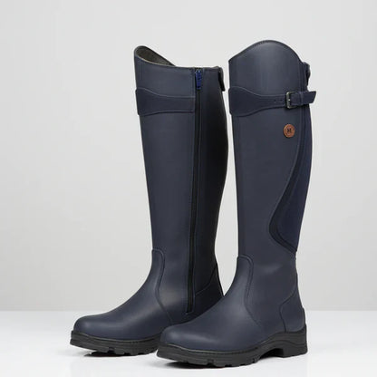 Women's knee-high boots with low heel & zipper – women