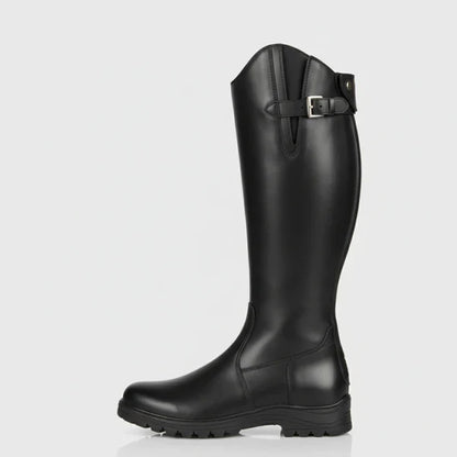 Women's knee-high boots with low heel & zipper – women