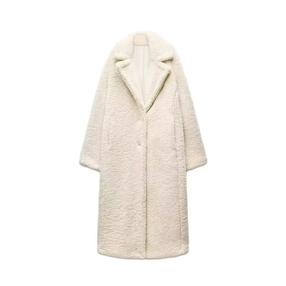 Aurora long women's teddy jacket, cozy and stylish