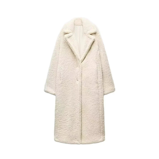 Aurora long women's teddy jacket, cozy and stylish