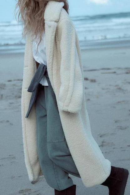 Aurora long women's teddy jacket, cozy and stylish