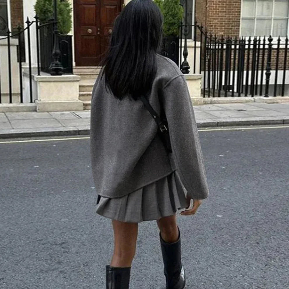 Women’s oversized wool coat double-breasted – women