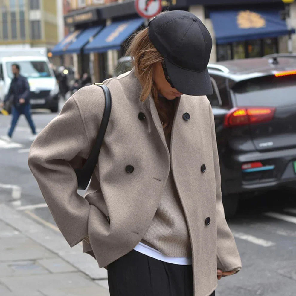 Women’s oversized wool coat double-breasted – women