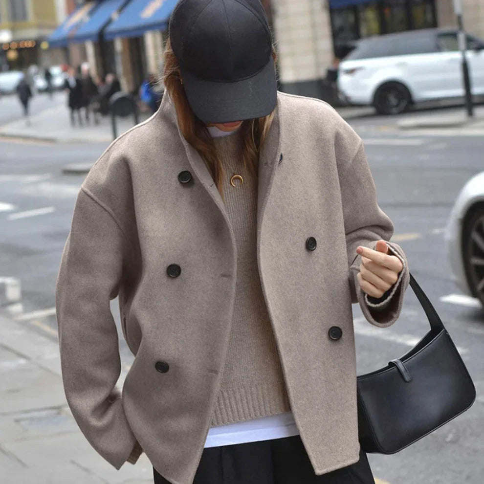 Women’s oversized wool coat double-breasted – women