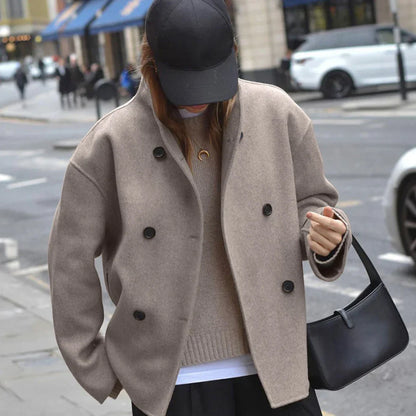 Women’s oversized wool coat double-breasted – women