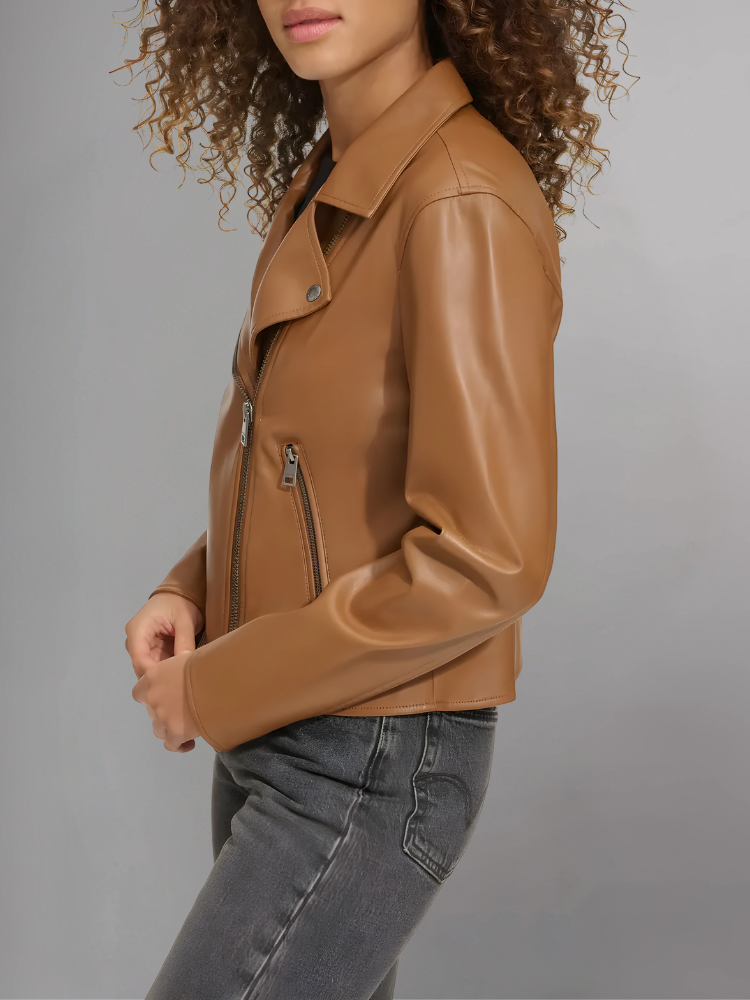 Women's Biker's  Sheepskin Leather Jacket