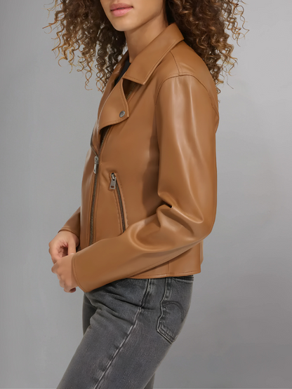 Women's Biker's  Sheepskin Leather Jacket