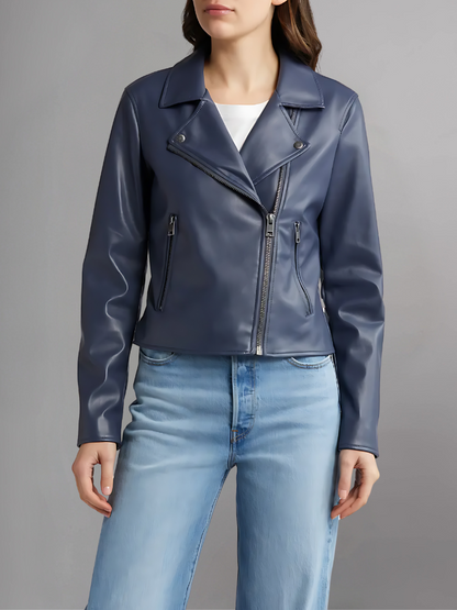 Women's Biker's  Sheepskin Leather Jacket