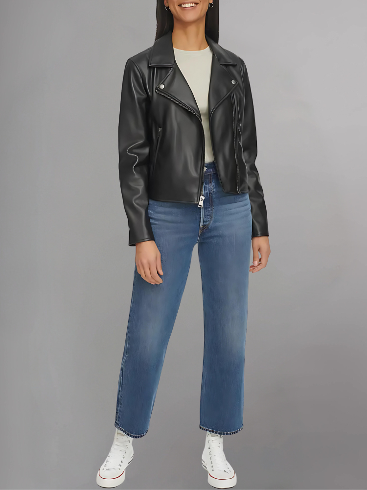 Women's Biker's  Sheepskin Leather Jacket