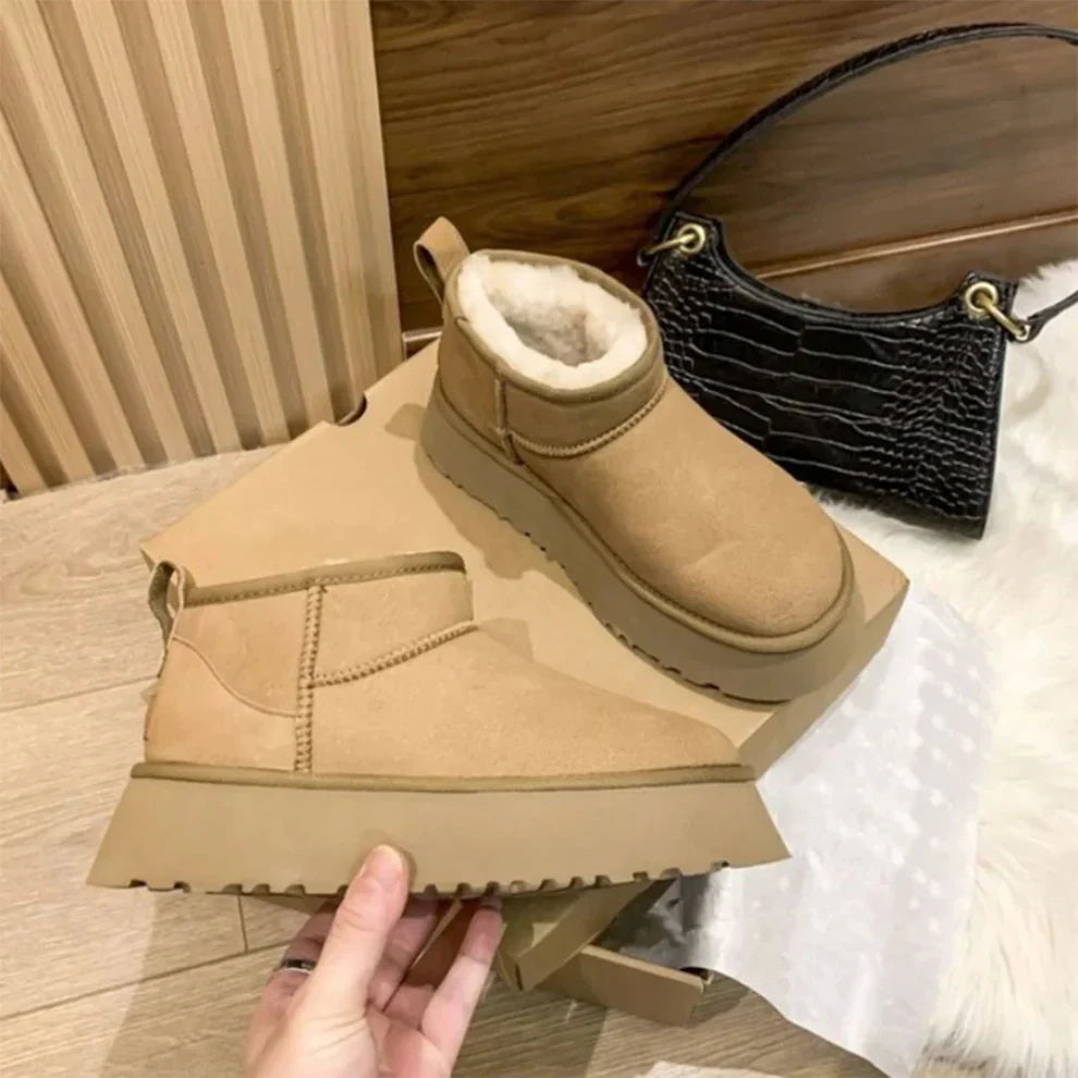 Women’s cozy snow boots fur lined – women