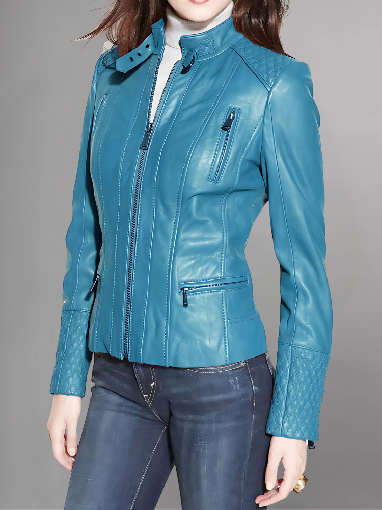 Women’s Dark Brown Biker Leather Jacket