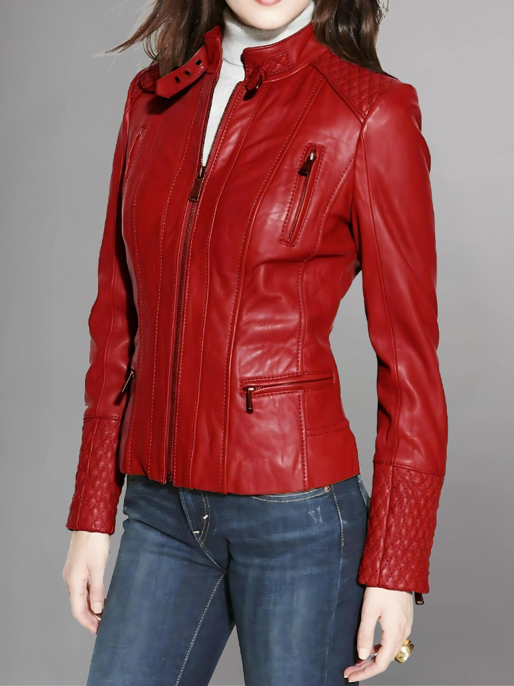 Women’s Dark Brown Biker Leather Jacket