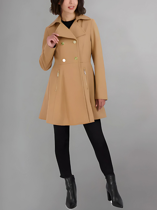 Women's Double-Breasted Skirted Coat