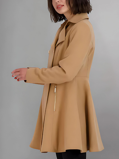 Women's Double-Breasted Skirted Coat