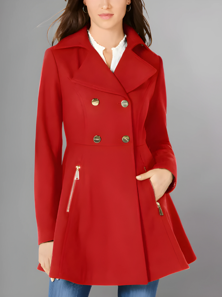 Women's Double-Breasted Skirted Coat