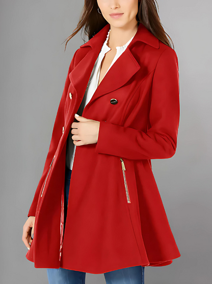 Women's Double-Breasted Skirted Coat