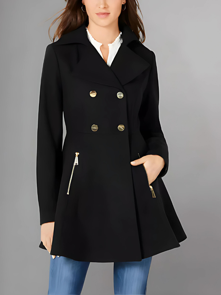 Women's Double-Breasted Skirted Coat