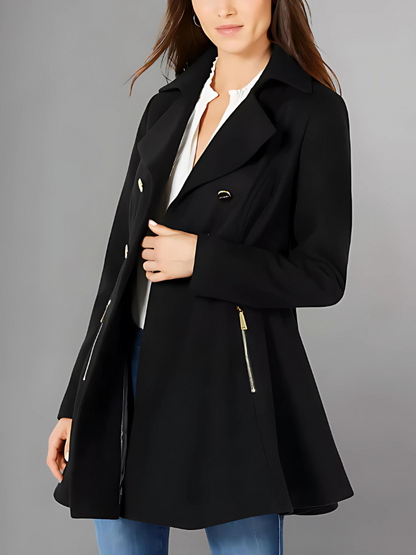 Women's Double-Breasted Skirted Coat