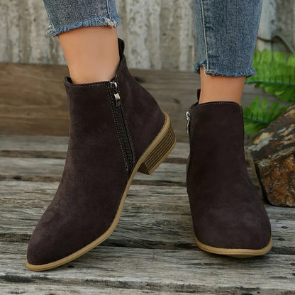 Women's stylish ankle boots with zipper - women