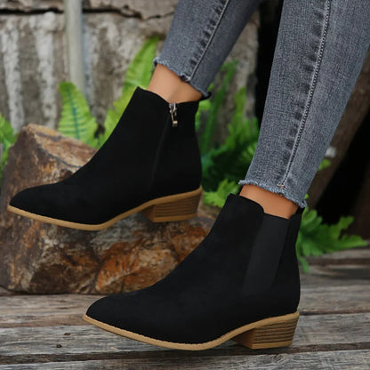 Women's stylish ankle boots with zipper - women