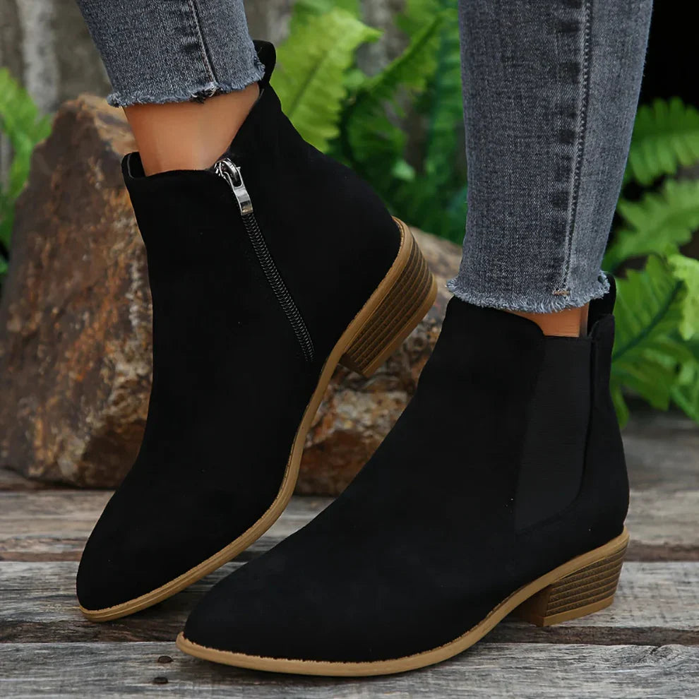 Women's stylish ankle boots with zipper - women