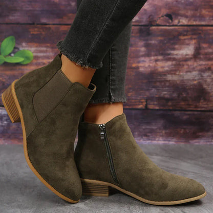 Women's stylish ankle boots with zipper - women