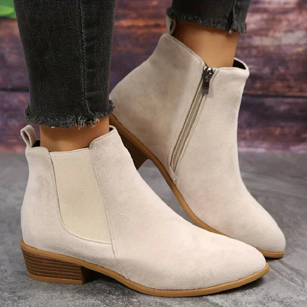 Women's stylish ankle boots with zipper - women