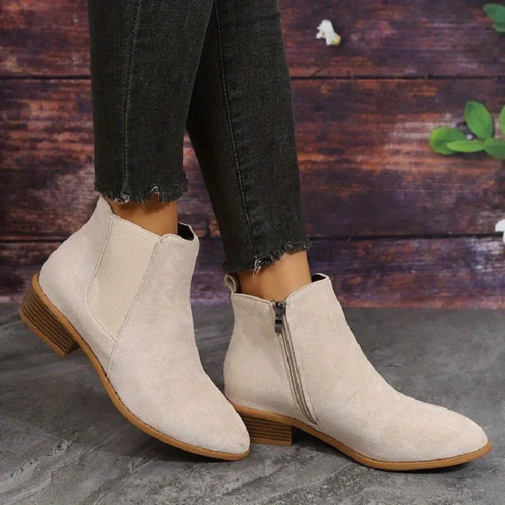 Women's stylish ankle boots with zipper - women