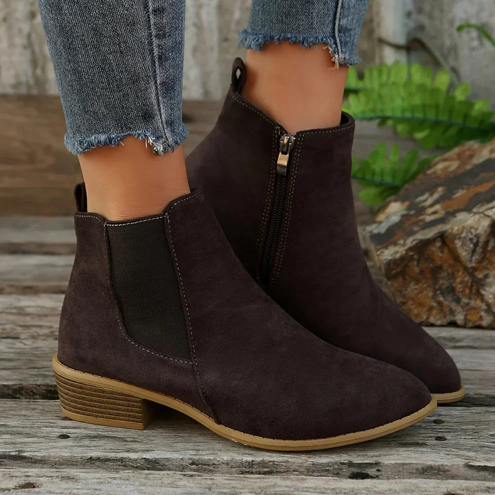 Women's stylish ankle boots with zipper - women