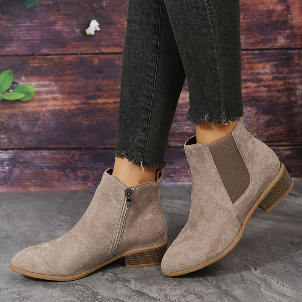 Women's stylish ankle boots with zipper - women