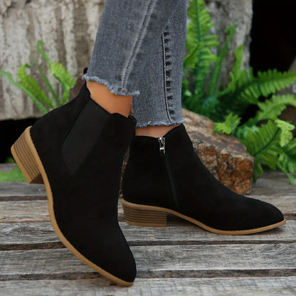 Women's stylish ankle boots with zipper - women