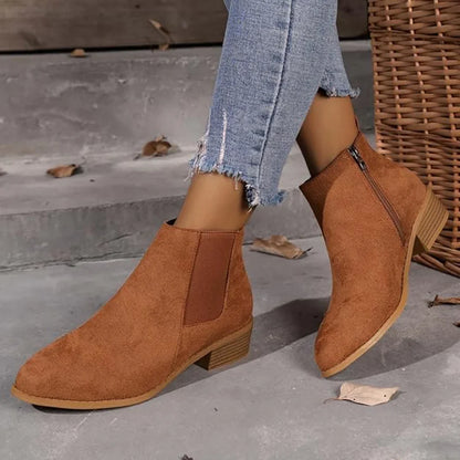 Women's stylish ankle boots with zipper - women