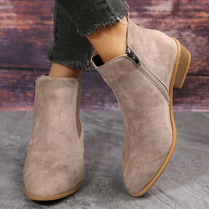 Women's stylish ankle boots with zipper - women