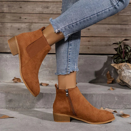 Women's stylish ankle boots with zipper - women