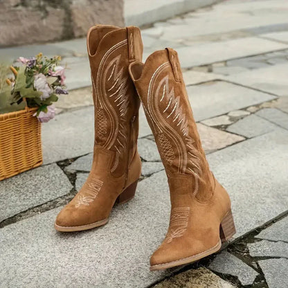 Women’s western embroidered knee-high boots – women