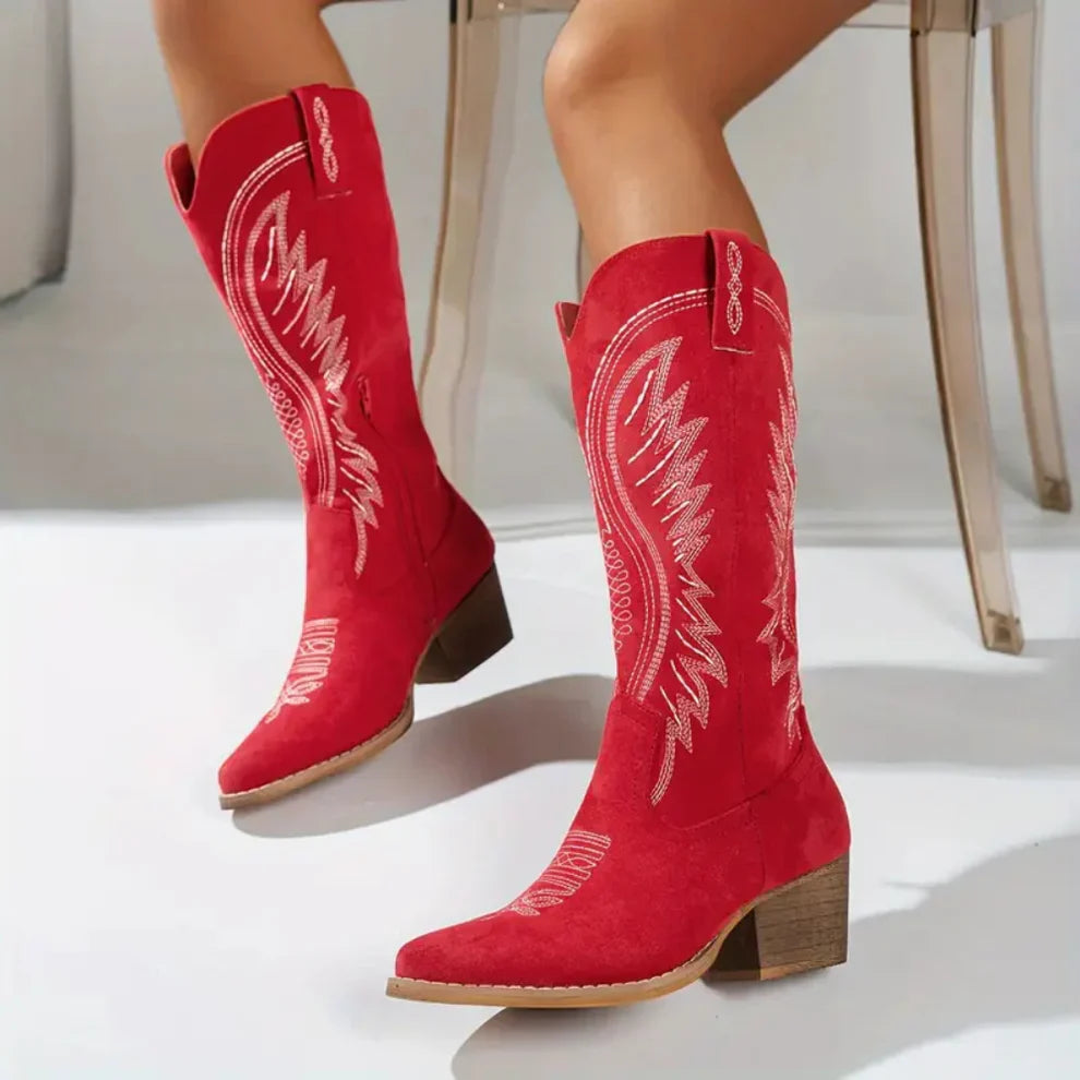 Women’s western embroidered knee-high boots – women