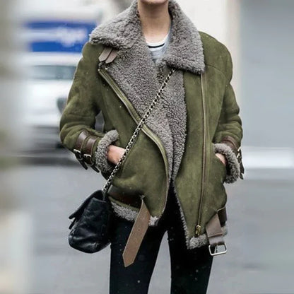 Mari - leather jacket with buckles