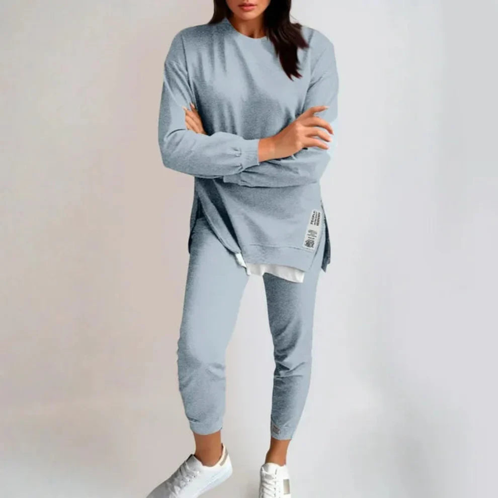 Women’s 2-piece pants & sweatshirt patchwork set – women