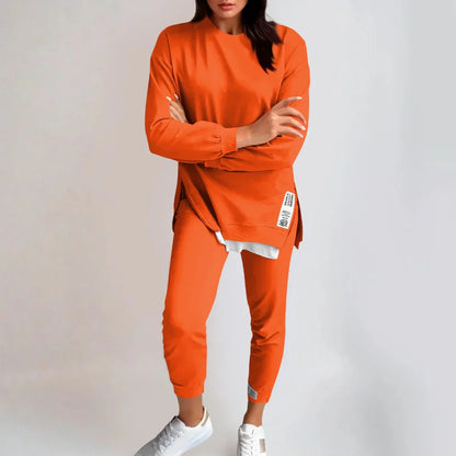 Women’s 2-piece pants & sweatshirt patchwork set – women