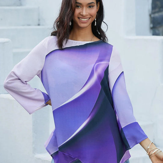 Women’s abstract print blouse long sleeve – women