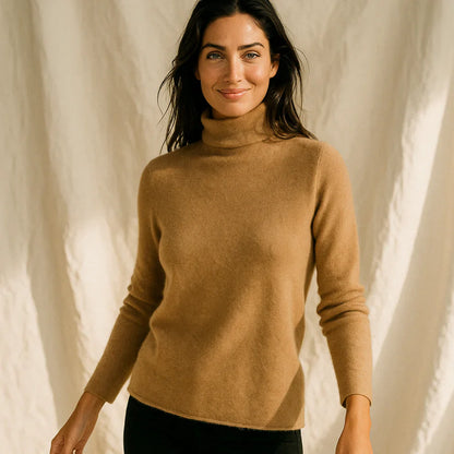 Women's cashmere sweater slim fit turtleneck – women