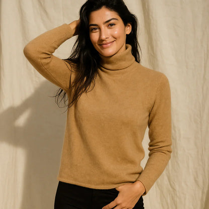 Women's cashmere sweater slim fit turtleneck – women