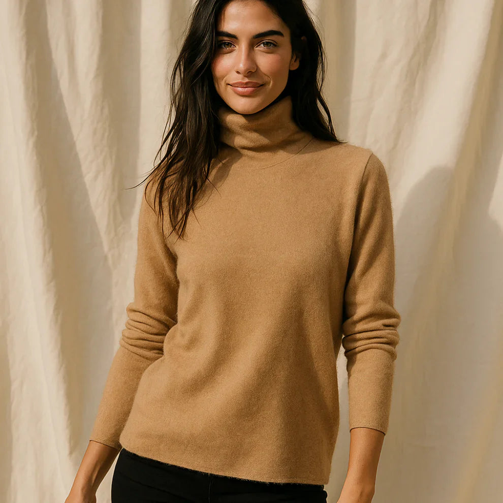 Women's cashmere sweater slim fit turtleneck – women