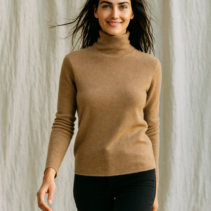 Women's cashmere sweater slim fit turtleneck – women