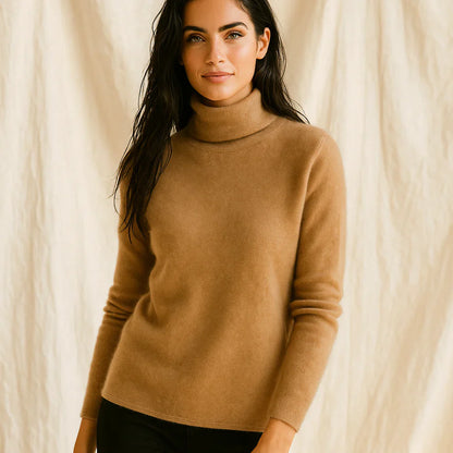 Women's cashmere sweater slim fit turtleneck – women