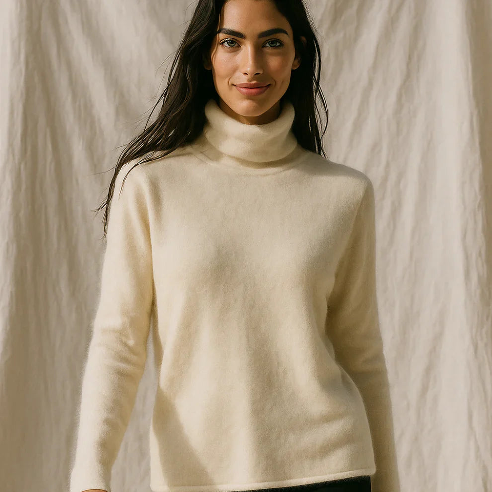 Women's cashmere sweater slim fit turtleneck – women