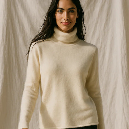 Women's cashmere sweater slim fit turtleneck – women